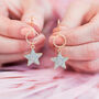 Sparkle Star Circle Drop Earrings, thumbnail 2 of 10