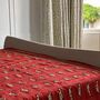 Red Hand Block Print Indian Bedspread, thumbnail 1 of 2