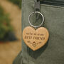 Strawberry Fields 'Berry Best Friend' Oak Heart Keyring | Perfect Gift | House Keys | Novelty, thumbnail 1 of 2