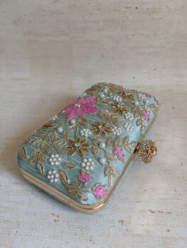 Floral Mint Green Clutch Bag, 7 of 12