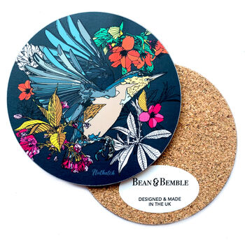 Round Bird Coaster Nuthatch Heat And Stain Proof, 9 of 10