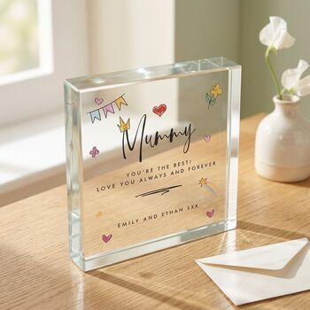 Personalised 'From The Kids' Crystal Token For Mum Or Grandma, 2 of 7