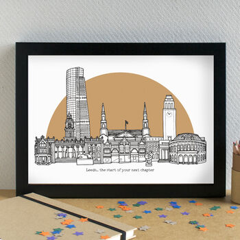 Leeds Landmarks Skyline Art Print Unframed, 3 of 6