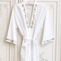 Women's Spring Rose Cotton Dressing Gown, thumbnail 4 of 5