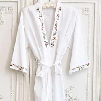 Women's Spring Rose Cotton Dressing Gown, 4 of 5