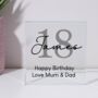 Personalised Birthday Name Glass Square Block, thumbnail 1 of 8