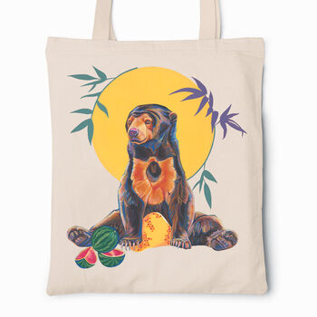 Sun Bear Honey Bear Eco Organic Cotton Tote Bag, 2 of 7