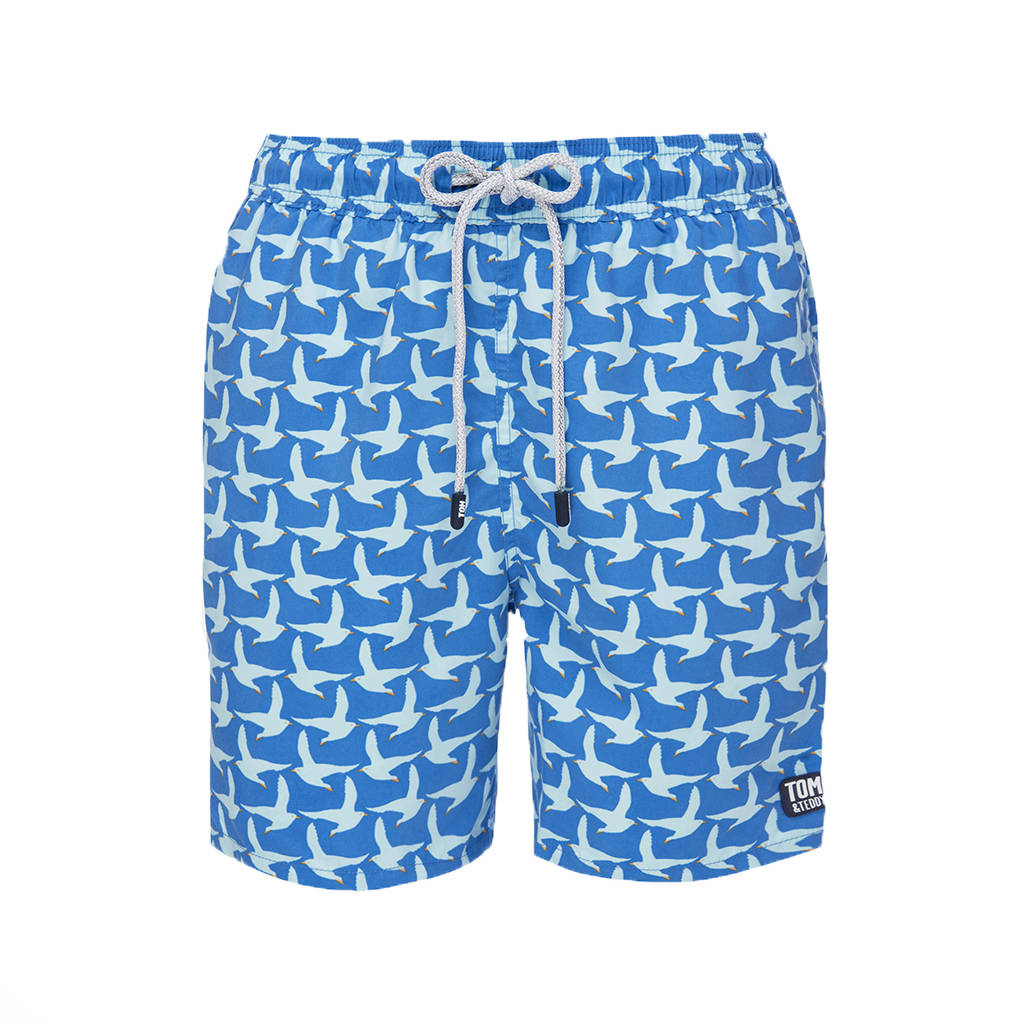 Men's Cobalt Blue Seagulls Swimming Shorts By Tom and Teddy ...