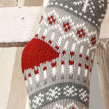 Personalised Chunky Knit Fair Isle Christmas Stocking, 6 of 10