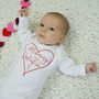 Mummy's Valentine Baby Sleepsuit, thumbnail 1 of 4