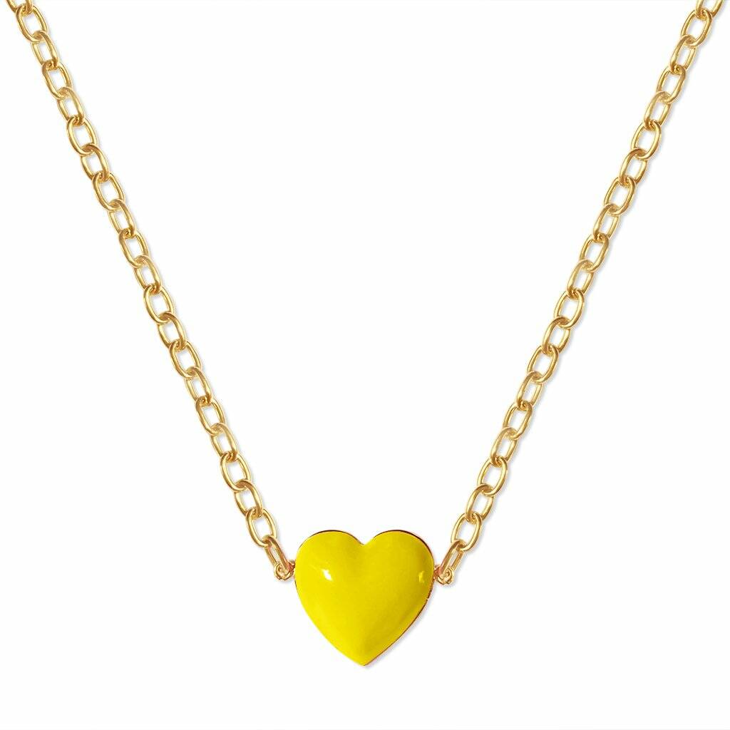 Yellow Heart Choker Necklace By Anna Lou of London