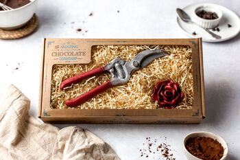 Chocolate Red Rose And Secateurs Gardeners Gift Box, 4 of 10