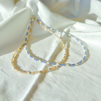 Pink Purple Dainty Layering Beaded Necklace, 2 of 2