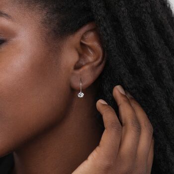 Tiny Sterling Silver Cubic Zirconia Drop Earrings, 3 of 11