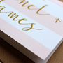 Personalised Pink Stripe Wedding Greeting Card, thumbnail 4 of 5