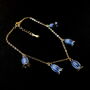 Bluebell Flower Charm Bracelet, 14k Gold Plated, thumbnail 3 of 6
