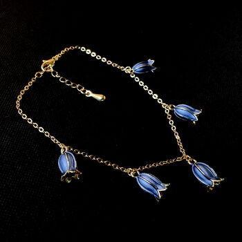 Bluebell Flower Charm Bracelet, 14k Gold Plated, 3 of 6