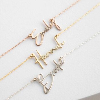 Dainty Name Necklace With Box Chain, 4 of 11