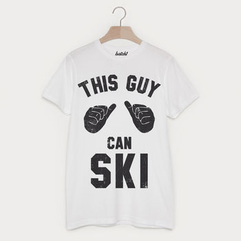 This Guy Can Ski Men's Skiing Slogan T Shirt, 3 of 3