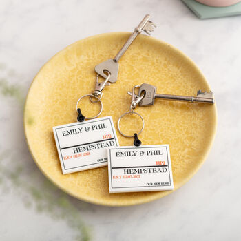 Personalised Couples New Home Street Sign Keyring Set, 2 of 3