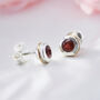 Simple Molten Sterling Silver Ruby Stud Earrings, thumbnail 1 of 7
