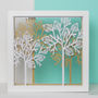 Framed Papercut Trees Art, thumbnail 1 of 3