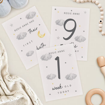 Personalised Cloud Baby Milestone Cards Set, 2 of 6