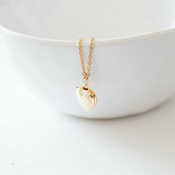 Dainty Gold Plated Heart Locket, 3 of 8