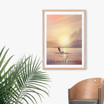 Go Water Skiing Travel Poster Art Print, 4 of 8