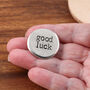 Good Luck Pewter Pocket Pebble Message Token, thumbnail 3 of 9