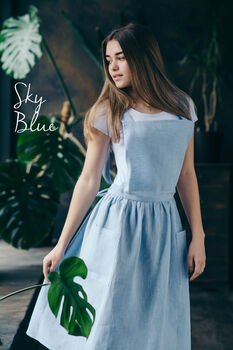 Linen Pinafore Apron | Studio Artist Smock, 9 of 12