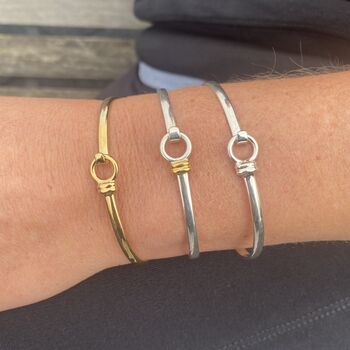 Personalised Sterling Silver Large Wrist Bangle, 3 of 8