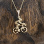 Solid Nine Carat Gold Cyclist Pendant/ Necklace, thumbnail 1 of 2