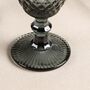 Set Of Four Smoked Grey Embossed Wine Goblets, thumbnail 7 of 9