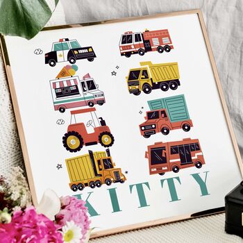 Personalised Cars And Trucks Art Print, 4 of 12