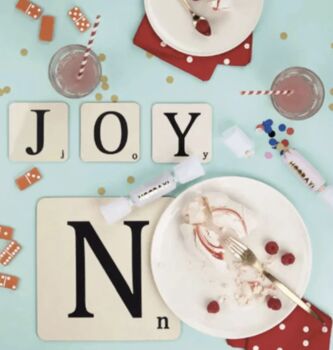 Letter Tile Place Mat And Coaster, 3 of 4