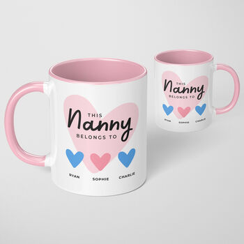 Nan Nanny Gran Personalised Heart Mug Gift Birthday, 3 of 5