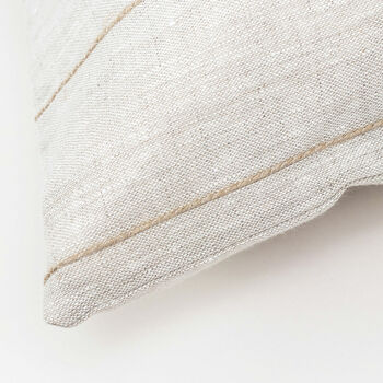 Striped Natural Beige Linen Pillow Cover, 7 of 11