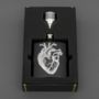 Heart Design Black Hip Flask, thumbnail 3 of 3