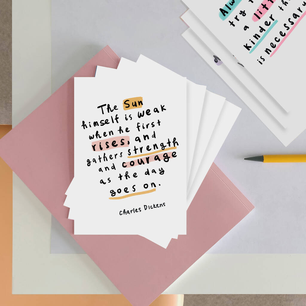 Inspirational Quote Postcard Set 12 Pack By Bookishly