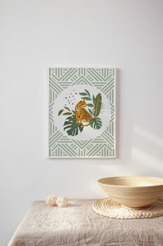 Wild Collection Aztec Tiger Wall Art Print, 2 of 6