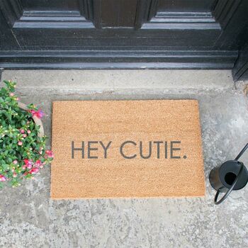 Hey Cutie Print Doormat, 4 of 4