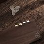 Extra Tiny Badger Stud Earrings In Sterling Silver, thumbnail 2 of 12