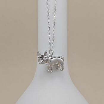 Personalised Sterling Silver French Bulldog Necklace, 4 of 5