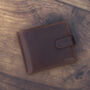 Personalised Dark Brown And Tan Leather Wallet Rfid, thumbnail 2 of 9