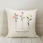 Personalised Birth Flower Cushion Gift For Grandma, thumbnail 6 of 9
