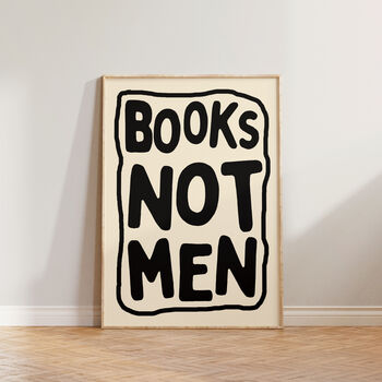 Feminist Books Not Men Funny Reading Print, 2 of 8