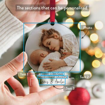 Personalised Christmas Photo Ornament Grandparents, 6 of 10