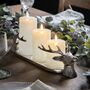 Mr Stag Silver Three Pillar Candle Holder, thumbnail 1 of 2