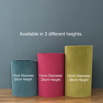 Luxury Velvet Cylinder Lampshades Various Colours, 8 of 12